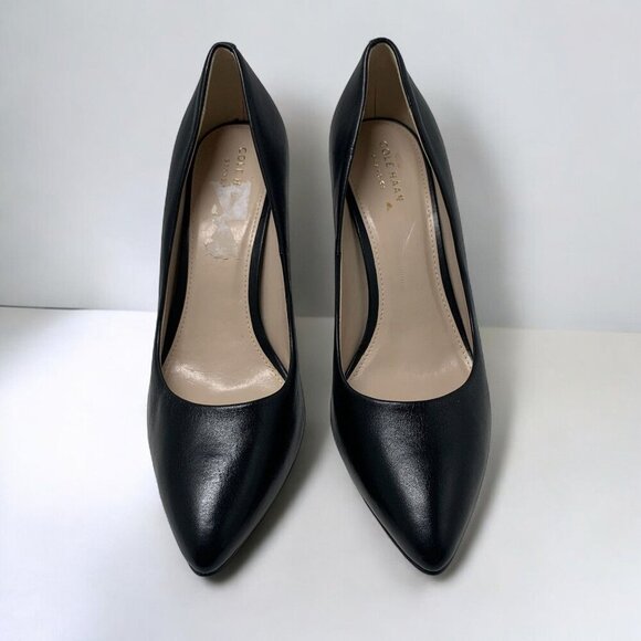 Cole Haan Women's Go-To Park Pumps Black Leather 3" Heel Sz 9 - Picture 6 of 12